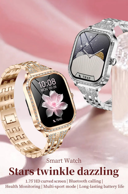 LIGE New Luxury Smart Watch Heart Rate Monitor Fashion Ladies Bracelet 2024 Bluetooth Call Smartwatch Womoen For Android IOS