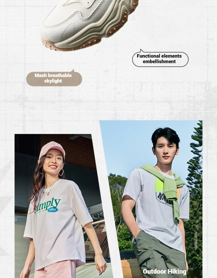 Xtep Casual Shoes Spring And Summer Lightweight Sports Shoes Thick Sole Fashionable Street Style Sneakers 875319320004