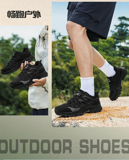New Large Outdoor Mountaineering Shoes Men Spring and Autumn Mesh Breathable Sneakers Outdoor Travel Hiking Non-Slip Shoes