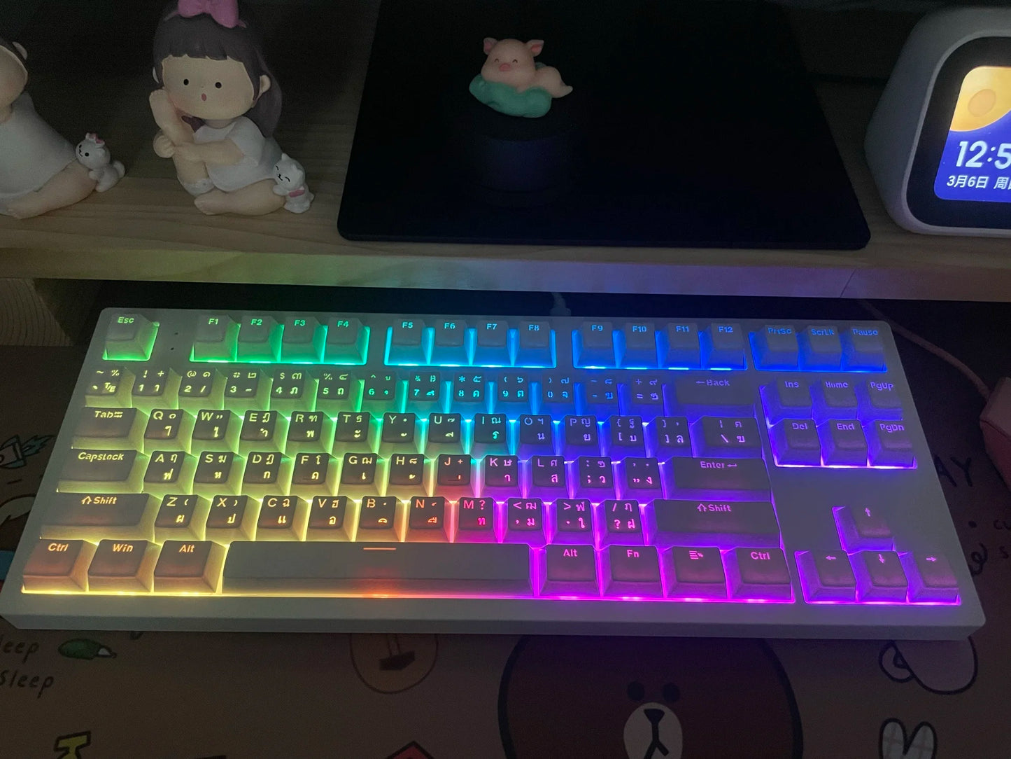 104 Keys Korean French Russian Spanish German Backlit Keycaps For Mx Switch Mechanical Keyboard OEM Profile ABS Key Caps DIY