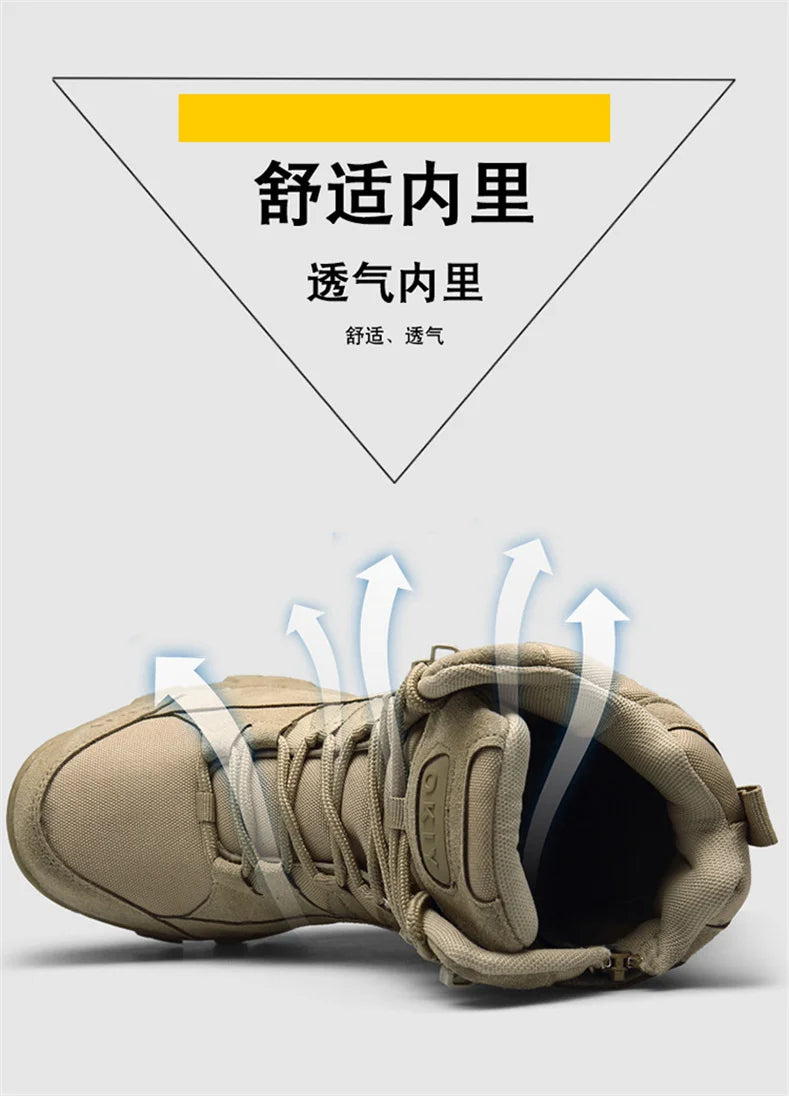Men Tactical Boots Boots Men Desert Waterproof Work Safety Shoes Hiking Shoes Ankle Men Outdoor Boots