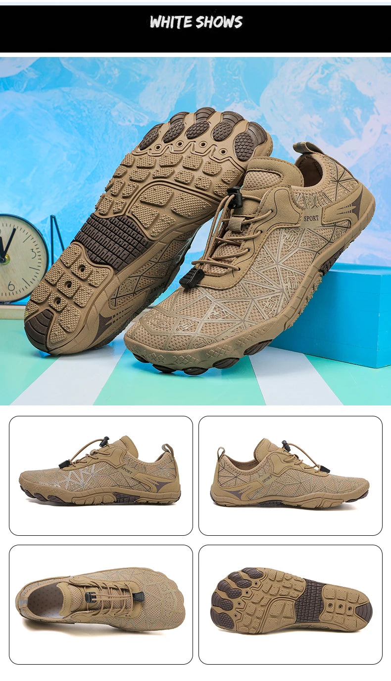 Sapatos para caminhar na água sem sapatos - Homem e Mulher - Sapatos de praia em malha de secagem rápida - Sapatos antiderrapantes para atividades ao ar livre - Sapatos unissexo para desportos aquáticos