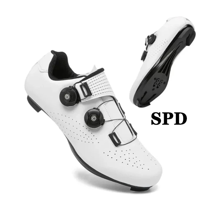 Chaussures de cyclisme pour homme : chaussures de course sur route à fixation automatique, chaussures de sport, chaussures d'entraînement sans crampons ; chaussures de cyclisme pour femme avec crampons SPD