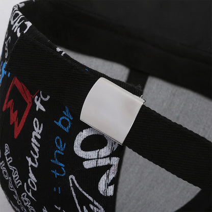 Graffiti Print Baseball Cap Adjustable Sun Protection Breathable Hat for Outdoor Activities Fishing Camping
