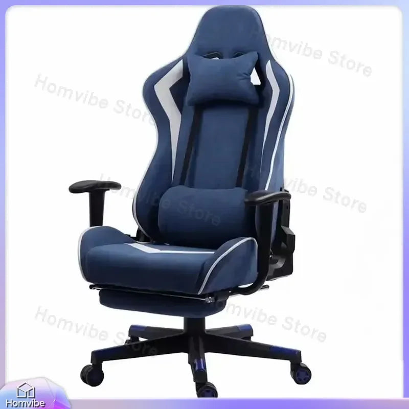 Chaise de jeu noire robuste, inclinable à 180 degrés, chaise de bureau ergonomique avec fonction de massage, accoudoirs 2D réglables, tissu