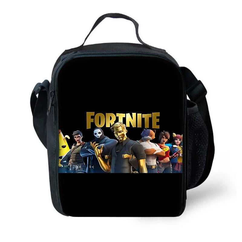 Hot Game Shooting Fortnites Child Insulated Large Capacity Bag for Boy Girl Student Outdoor Resuable Thermal Cooler Lunch Box