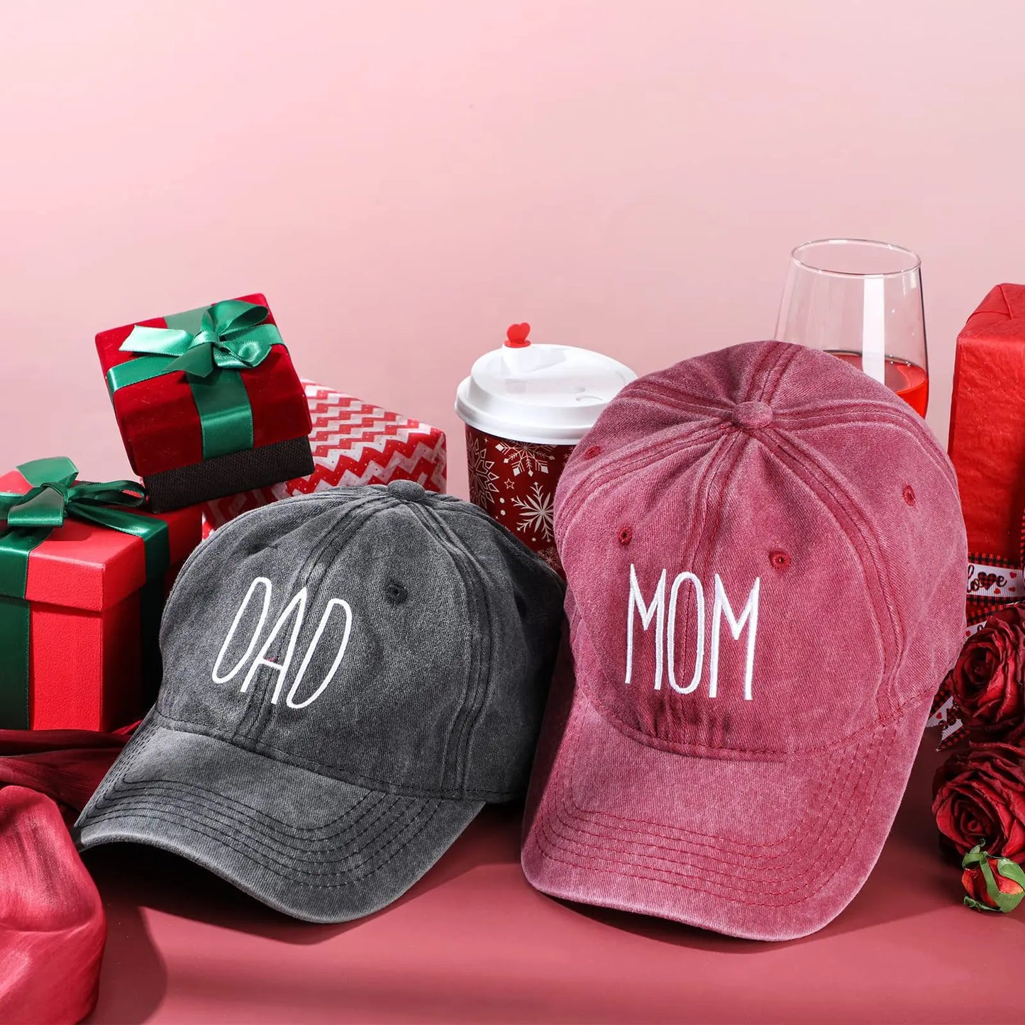 Mom and Dad Embroidered Baseball Hat Retro Sports Running Sunscreen Leisure Daily Versatile Travel Duck Tongue Hat