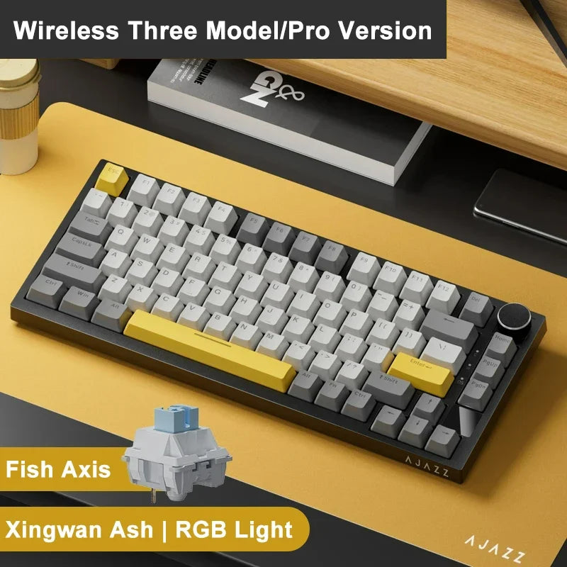 AJAZZ AK820 Rotary Volume Buttons Hot-Swappable Keys For Office AndHome Mechanical Keyboards DIY
