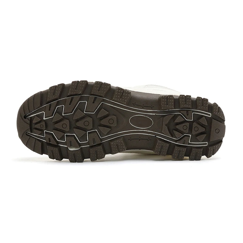 Scarpe sportive da donna bianche, casual, antiscivolo, da corsa, per escursioni all’aperto, arrampicata, impermeabili, traspiranti, con lacci, con suola rialzata