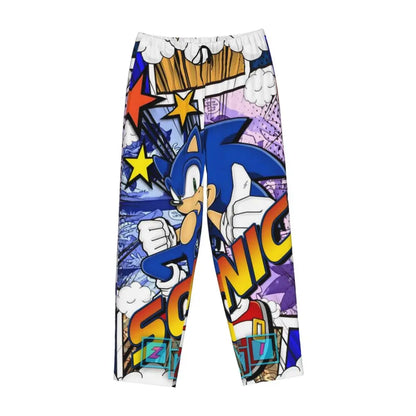 Custom Women Soniced Pajama Pants Printed Hedgehog Game Sleep Sleepwear Bottoms with Pockets