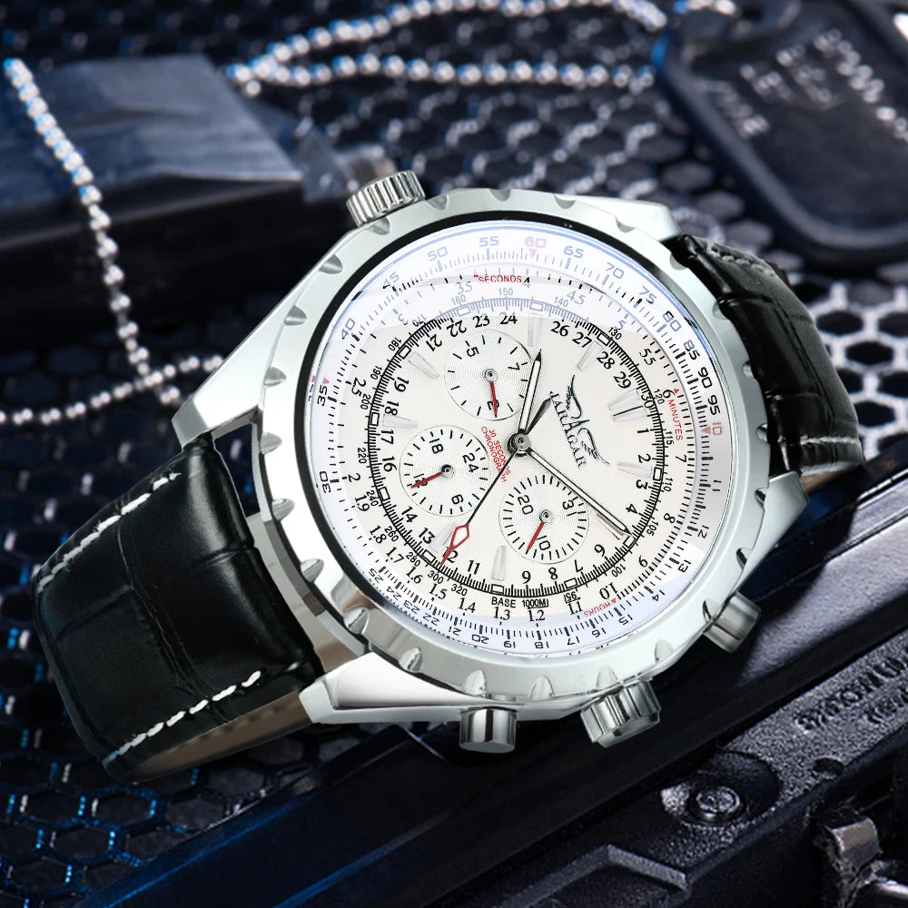 JARAGAR 212 Montre mécanique automatique pour hommes mode affaires luxe calendrier semaine montre pour hommes Premium cadeau Reloj Hombre