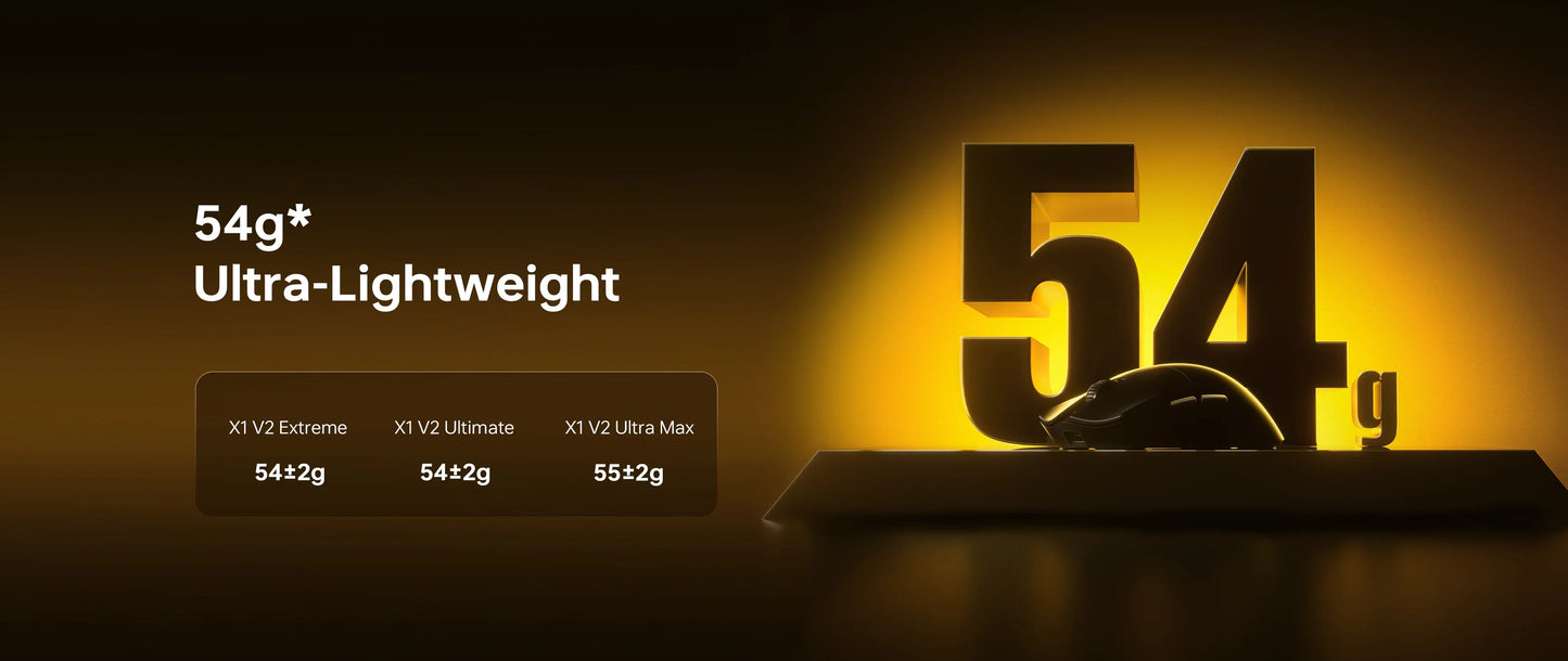 ATK Blazing Sky X1 V2 Ultimate Dual Mode trådløs mus, letvægtsdesign, PAW3950 Ultra, Dual 8K HZ, lav latenstid, tilpasset ergonomisk mus