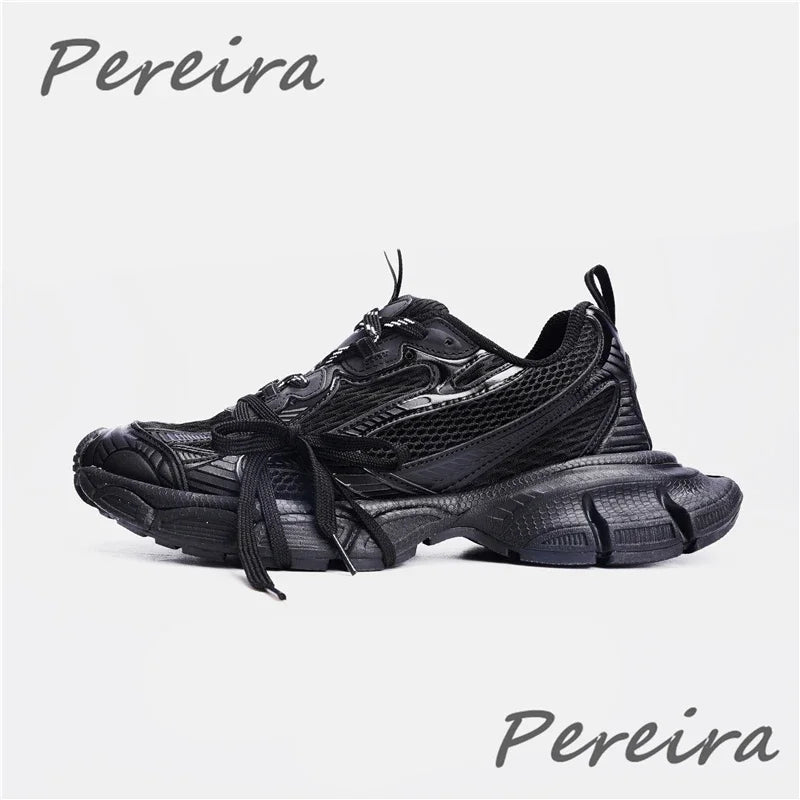 Pantofi sport pentru bărbați Street Style cu talpă groasă, culori mixte noi, cu șireturi, încălțăminte casual pentru cupluri, confortabilă și respirabilă, pentru alergare și mers pe jos