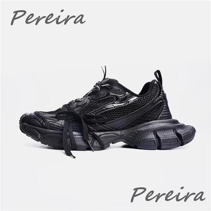 Pantofi sport pentru bărbați Street Style cu talpă groasă, culori mixte noi, cu șireturi, încălțăminte casual pentru cupluri, confortabilă și respirabilă, pentru alergare și mers pe jos