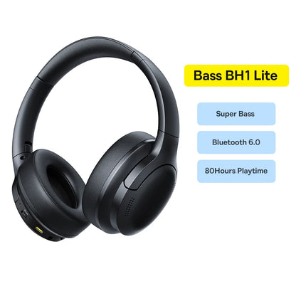 Baseus Wireless Bluetooth 5.3 Over-Ear Headphones – HiFi 40mm Driver, 70H Playtime Foldable Headset with Spatial Audio