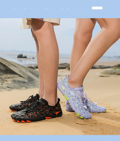 Sapatos para caminhar na água sem sapatos - Homem e Mulher - Sapatos de praia em malha de secagem rápida - Sapatos antiderrapantes para atividades ao ar livre - Sapatos unissexo para desportos aquáticos