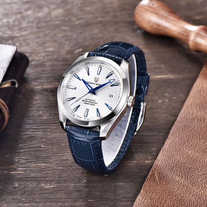 Luxe herenhorloge van PAGANI DESIGN – Mechanisch automatisch model (kaliber 8215), van roestvrij staal, waterdicht, met datumweergave en lichtgevende wijzers