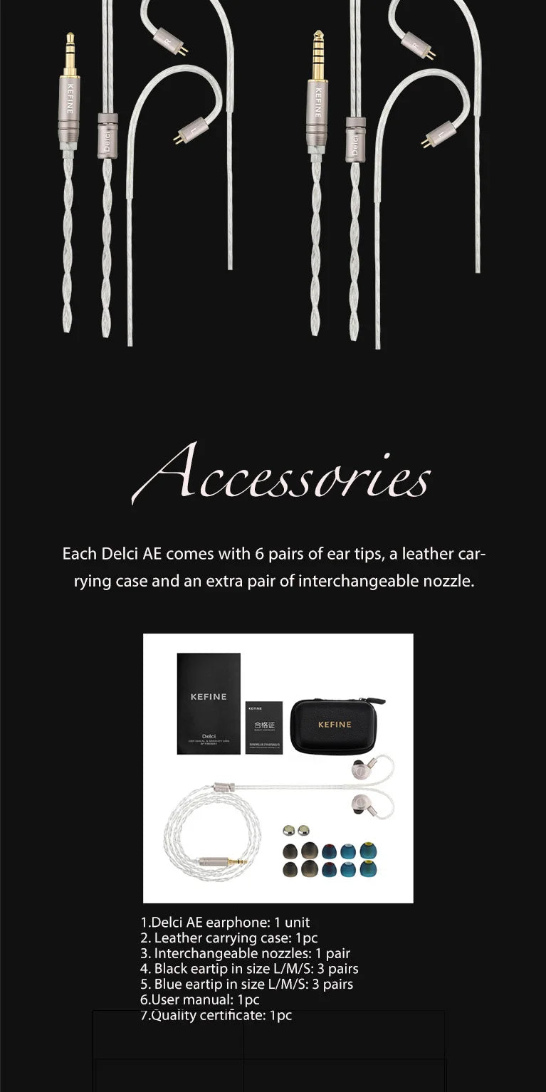 Auricolari cablati Kefine X ANELEARS Delci AE 10mm HiFi IEM – Monitor in-ear con driver DLC+PU e doppia sintonizzazione per musica e gaming