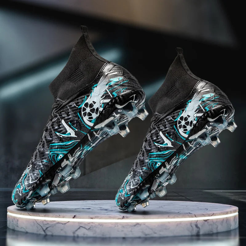 1 paire de chaussures de football pour adultes avec crampons TF, pour les étudiants, durables, antidérapantes, pour l'entraînement sur gazon et les matchs de football