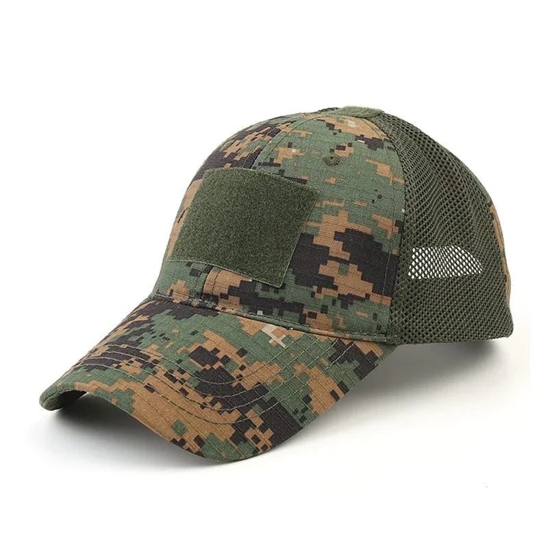 Podesiva kapa Outdoor Multicam kamuflažnog uzorka s mrežicom, taktička snapback kapa za airsoft, ribolov, lov, planinarenje i košarku
