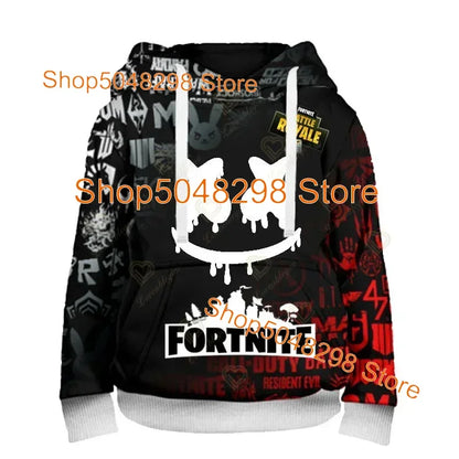 Męskie i damskie bluzy z kapturem z nadrukiem 3D Battle Royale z motywem Fortnite Victory – bluzy z kapturem dla chłopców i dziewcząt w stylu streetwear