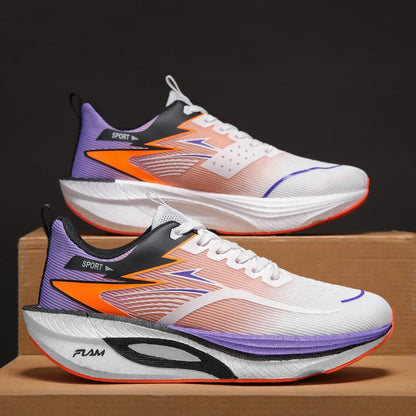 Men Running Shoes Marathon Sports Air Cushion Carbon Board Breathable Lightweight Comfortable Women Outdoor Athletic Sneakers