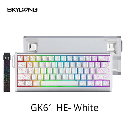 Tastiera magnetica SKYLOONG GK61/GK68 HE con case in alluminio, 8000hz, RT0.01mm, Rapid Trigger, keycap PBT, retroilluminazione RGB, tastiera gaming cablata
