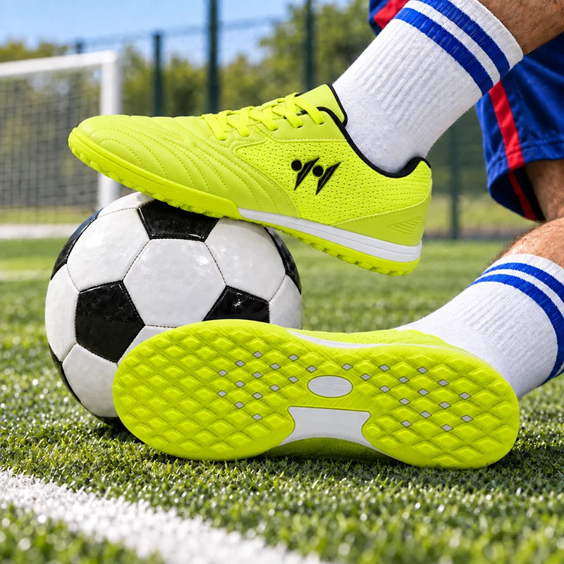 Nouvelles chaussures de football pour hommes, antidérapantes, de haute qualité, pour futsal et terrain en gazon, chaussures de football montantes, baskets, pour matchs en salle et en extérieur, meilleures ventes