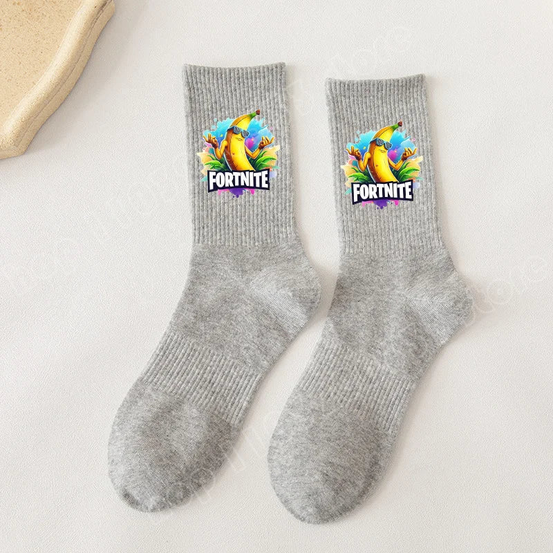 Fortnite Socks Cartoon Game Character Long Socks for Kids and Students in Spring and Autumn Solid Color Cotton Socks Birthday Gifts