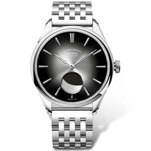 BORMAN 41.5mm 5ATM Waterproof Mechanical Watches Moon Phase Luxury Designer Men Dress Automatic Wristwatch