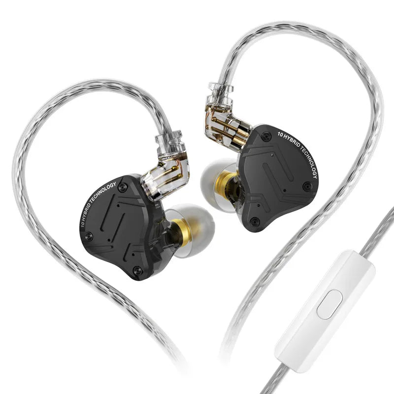 KZ ZS10 PRO X HiFi Hybrid Driver Earphones Metal In-Ear Monitor Headphones with Bass, Detachable Cable, Noise Isolation, and Microphone