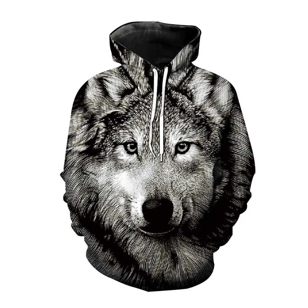 Wolf-Print-Hoodies für Herren, 3D-Hoodies, Marken-Sweatshirts, Jacken, hochwertiger Pullover, modische Trainingsanzüge, Animal-Streetwear für draußen