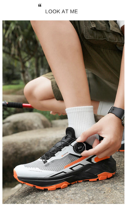 Spring & Summer Men's Running Shoes  Outdoor Hiking,Wear-Resistant Trail Shoes with BOA Closure,Breathable Sports & Casual Style