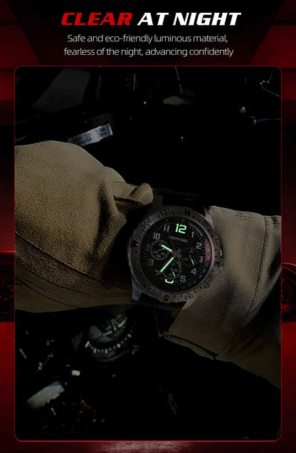 NORTH EDGE  Men's Watches Solar Power 316 stainless steel Case Quartz Watch For Men Pilot Waterproof 50M Stopwatch