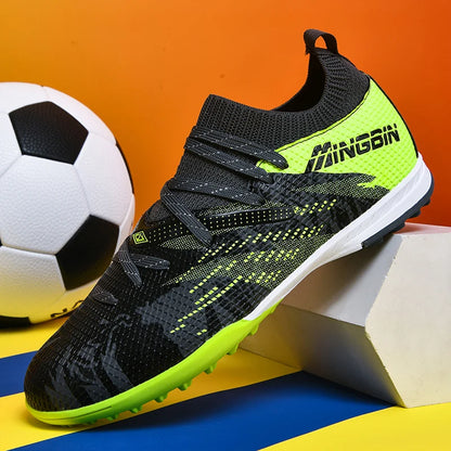 Men's Turf Soccer Shoes Cleats Professional Football Boots Breathable Mesh Youth Soccer Anti-Skid Male Sneakers Society Chuteira