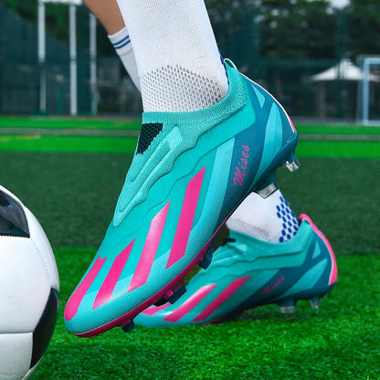 New Men Soccer Shoes Cleats Outdoor Sport Training Breathable Football Boots Long Spikes FG Boys Non Slip Match Comfortable