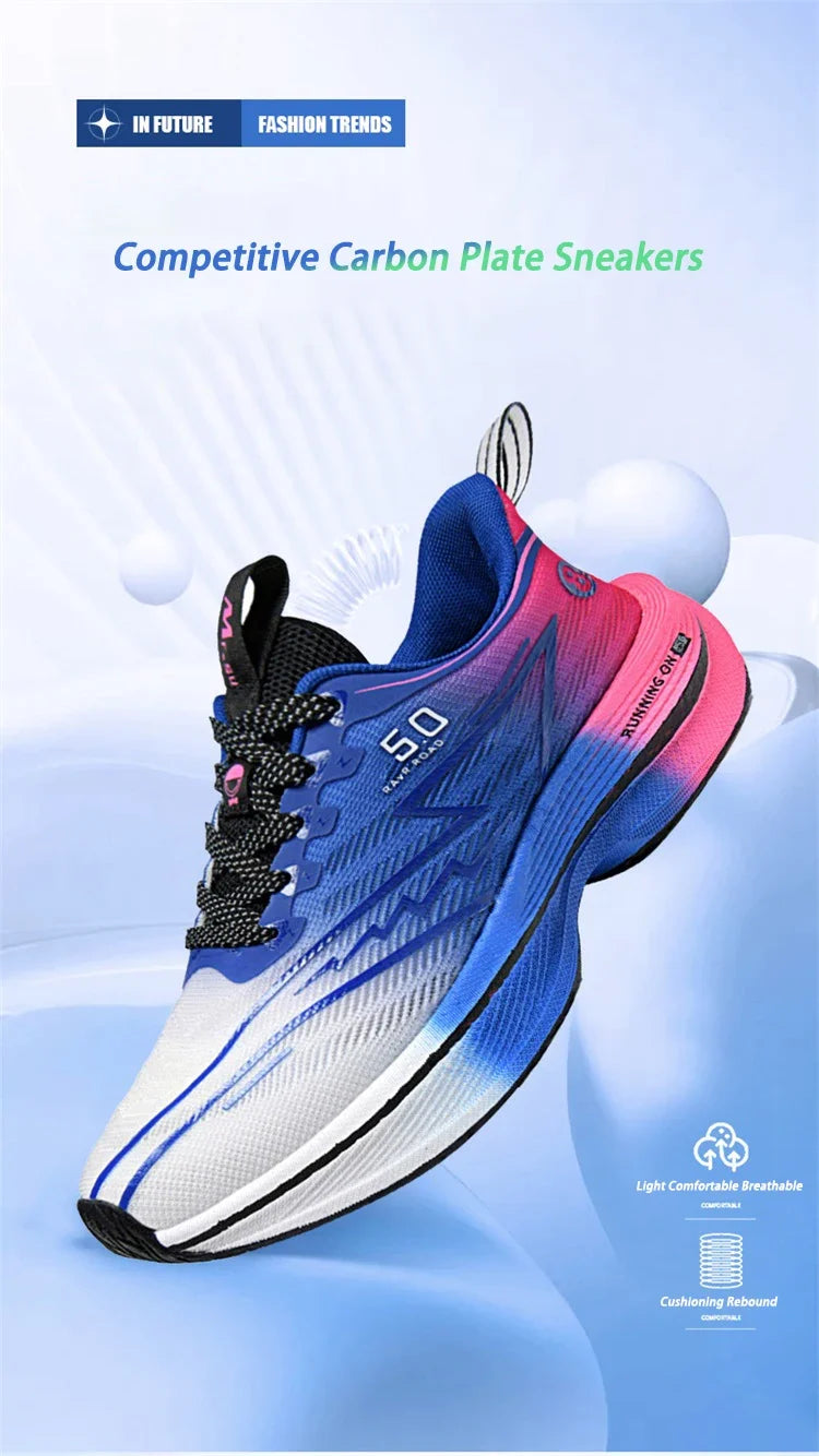 Heren hardloopschoenen met koolstofplaat, zacht gedempte, schokabsorberende sportschoenen, unisex sneakers, lichte antislip trainingsschoenen