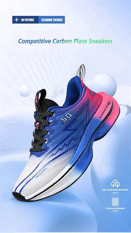 Heren hardloopschoenen met koolstofplaat, zacht gedempte, schokabsorberende sportschoenen, unisex sneakers, lichte antislip trainingsschoenen