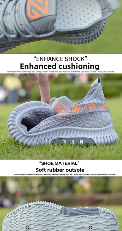 New Summer Men's Shoe Versatile Coconut Shoe Breathable Thin Mesh Casual Slip-On Sports Shoe Comfortable Low Cut round Toe