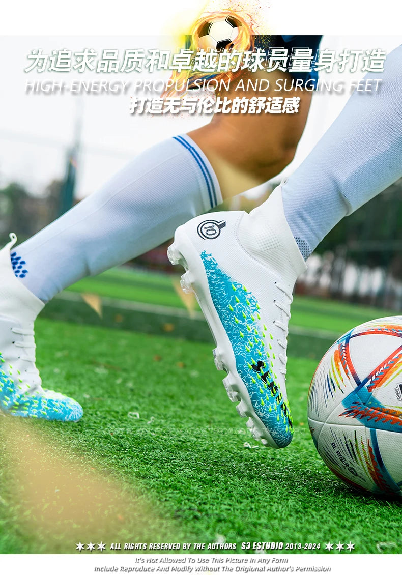 Men Professional Football Shoes Society Cleats Soccer Shoes Original Indoor Football Field Boots Grass Training TF/FG Sneaker