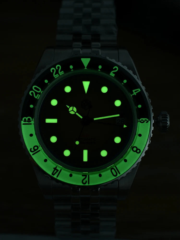 San Martin 2025 Men's Watches, Retro NH34 GMT Sandwich Dial, 40mm Bidirectional Sapphire Bezel, Luxury Sports Watch, 20Bar