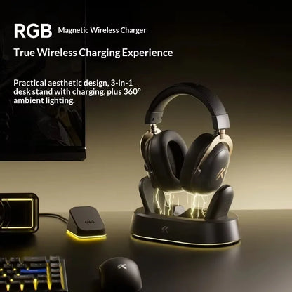MCHOSE V9 Turbo Gaming Headset BT 2.4G Low Latency Wireless Esport With 60mm Dynamic Driver 2000mAh Magnetic Charging For Gamers