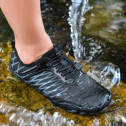 Oiaano Barfußschuhe mit breiter Zehenbox, schwarz, für Damen und Herren, Unisex-Sportsneaker, Aqua-Strandschuhe mit weicher Sohle, leicht und atmungsaktiv