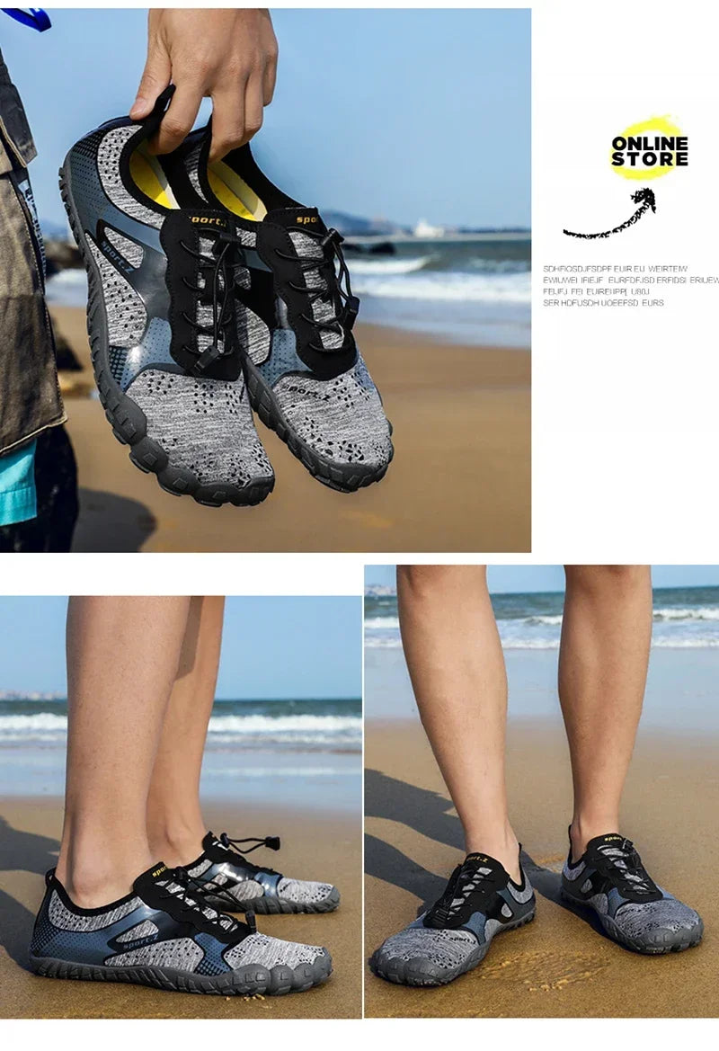 Pánské lehké osvěžující vodní boty, prodyšné dámské outdoorové boty do vody, protiskluzové, odolné proti opotřebení, sportovní turistické tenisky