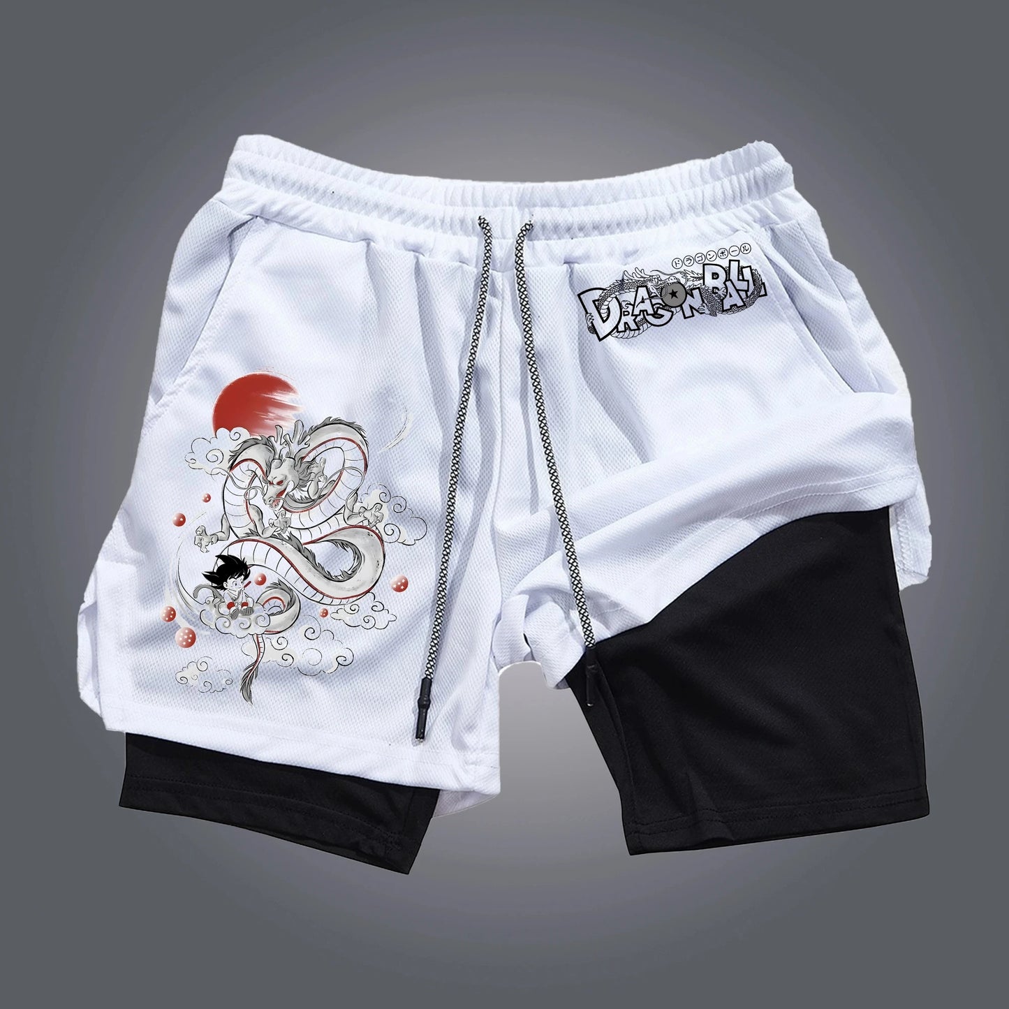 Dragon Ball GOKU Vegeta Anime Printed Double Layer Shorts 2026 American Summer Men's and Women's Quick Dry Fashion Sports Shorts