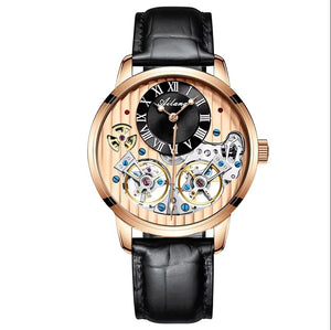 AILANG watch men's advanced expensive automatic mechanical watch Rome double tourbillon waterproof watch.