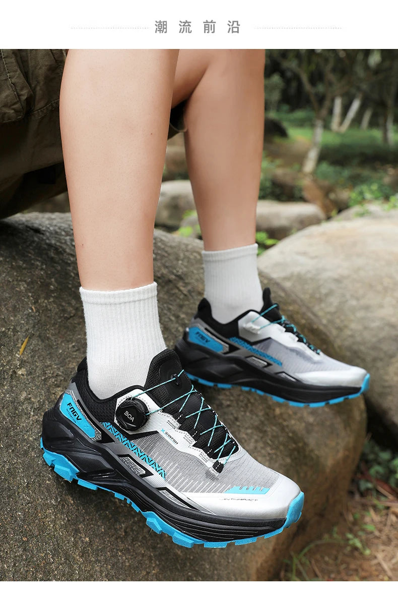 Spring & Summer Men's Running Shoes  Outdoor Hiking,Wear-Resistant Trail Shoes with BOA Closure,Breathable Sports & Casual Style