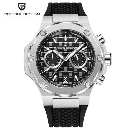 Relojes de cuarzo para hombre PAGANI DESIGN: cronógrafo deportivo de lujo, hermético, con agujas luminiscentes y cristal de zafiro con tratamiento antirreflectante