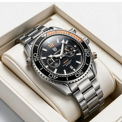 Reloj de pulsera de lujo para hombre de la marca QINGXIYA, cronógrafo deportivo resistente al agua con fecha luminosa, reloj de cuarzo informal para hombre