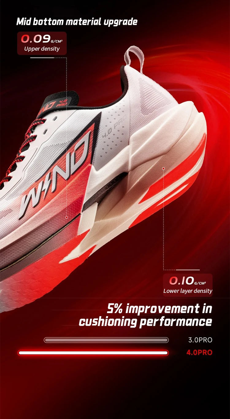 QIAODAN WIND 4PRO Maratonské boty s karbonovou deskou Pánské profesionální závodní tenisky Prodyšné běžecké sportovní boty QDB023262291